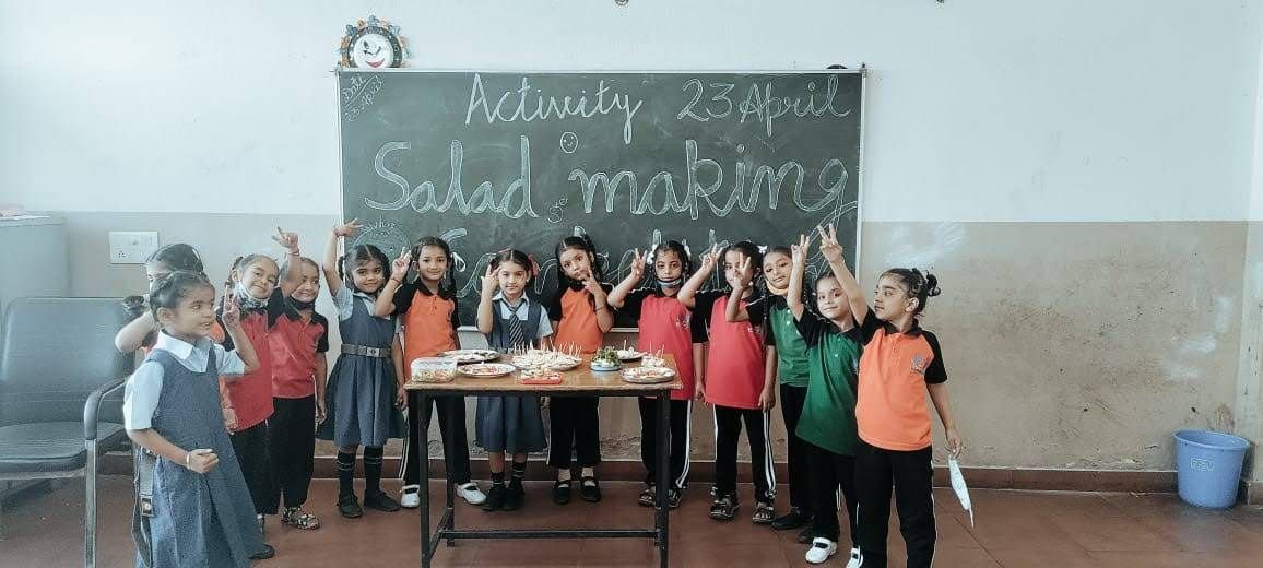 Salad making — little chefs — Dayanand International Public School