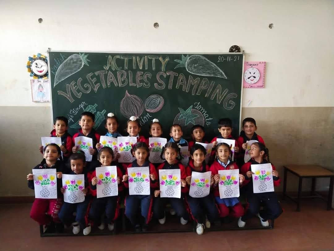 Vegetable stamping activity — Dayanand International Public School